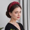 1Pcs Crystal Hairbands Luxurious Pearl Headbands Vintage Beaded Sponge Hair Hoop Handmade Anti-Slip Rhinestone Tiara Bridal