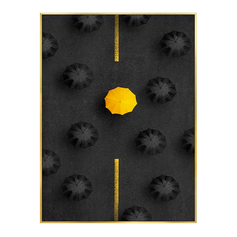 Modern Svart Vit Reseaffisch Gula ballonger Landskap Dekorativa målningar Nordisk Canvas Väggkonst Bilder Rum Heminredning