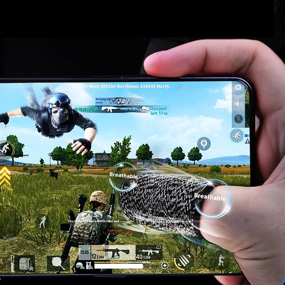 1Pair Gaming Finger Sleeves Anti-Slip Touchscreen Ultra-Thin Finger Cover for Mobile Games/E-Sports