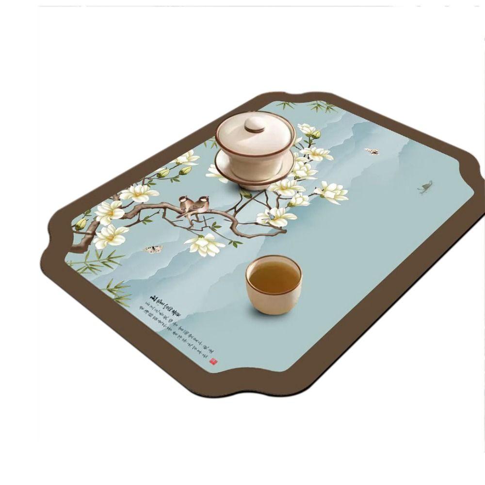 Heat Resistant Non-Slip Quick Dry Drain Mat Dish Drying Mat Mud Tableware Pad Absorbent