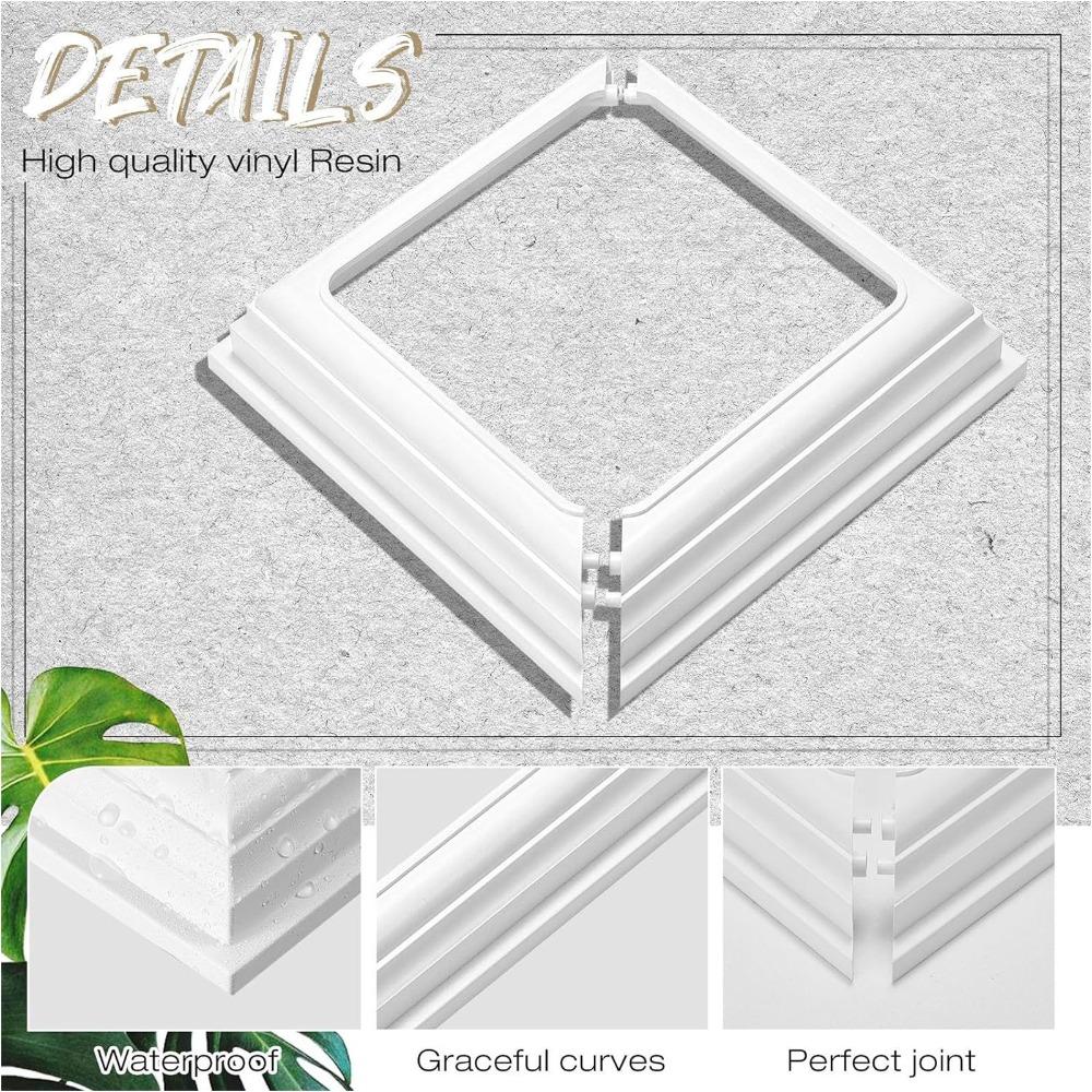 4PCS 4x4 Inch PVC Post Skirt White Deck Column Cover Baluster Post Base Cover  Porch