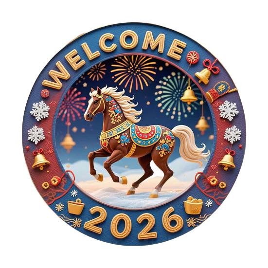 2026 Year of The Horse Fridge Magnet Acrylic Auspicious Horse Refrigerator Magnet Chinese New Year Festival Home Kitchen Door Locker Decoration