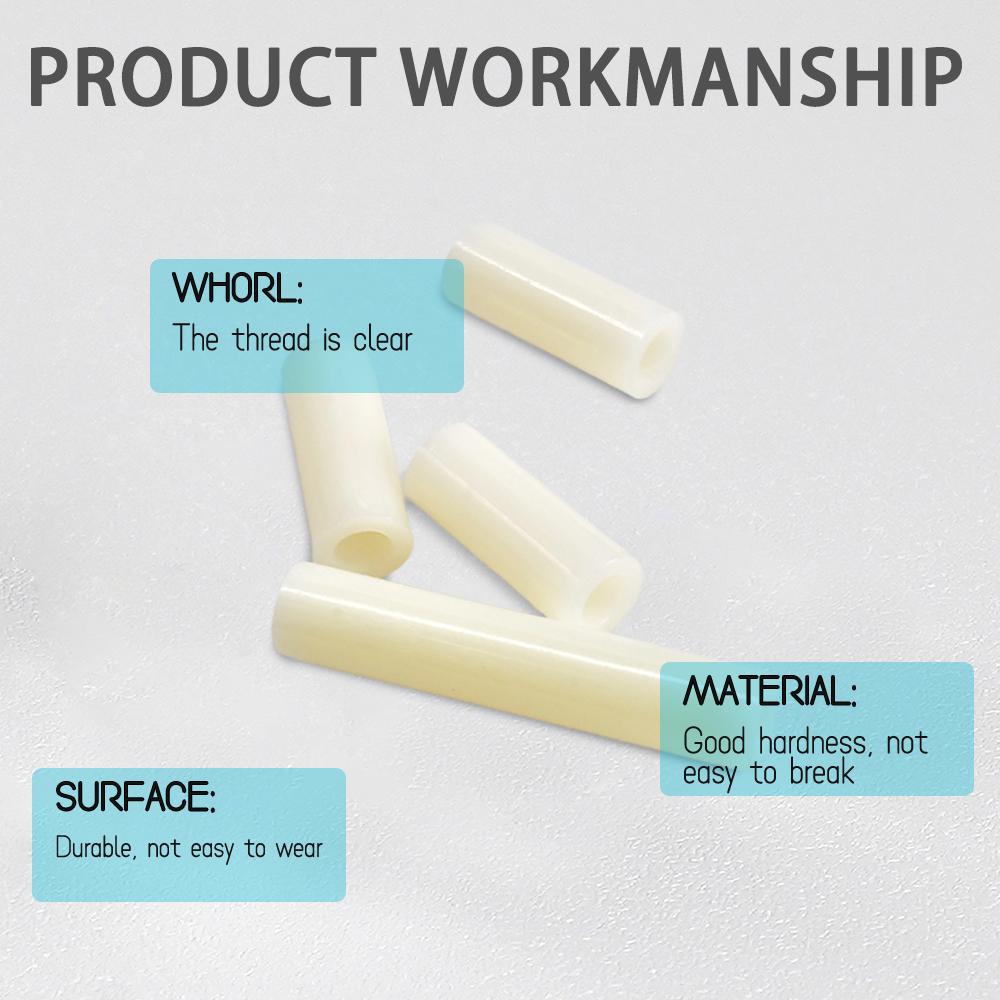 18x12.2mm ABS Spacer Non-Threaded Plastic Round Standoff PCB Board Spacers Black White 3mm~50mm Length