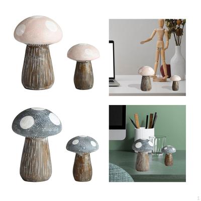 4x Lovely Mushroom Statue Garden Ornament Decoration Indoor Home Patio