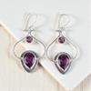 African Amethyst Gemstone 925 Sterling Silver Jewelry Handcrafted Earrings 2.2" EE-80-12