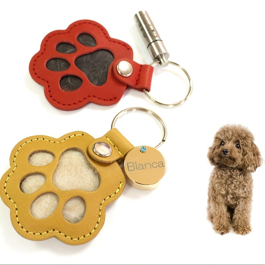 Commemorative Leather Pet Hair Storage Bag - Multi functional Portable Keychain