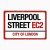 LIVERPOOL STREET SIGNAGE Sign Poster Metal Poster Sign Club Custom Indoor Wall Tin Sign Room Decor Home Decor