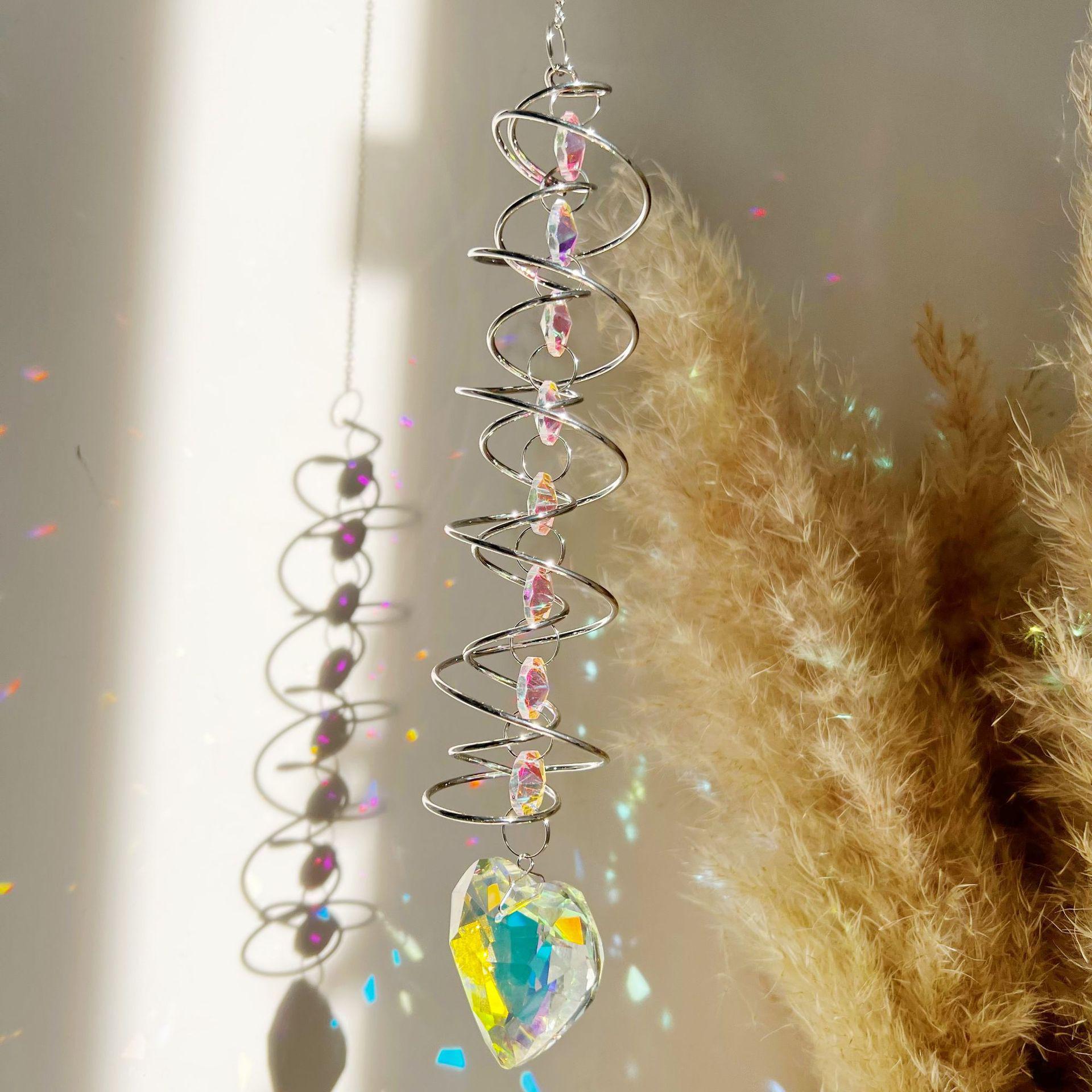 

Международный 3D спиральный колокольчик с хрустальным шаром, ловец солнца с радужной декорацией Length 45cm