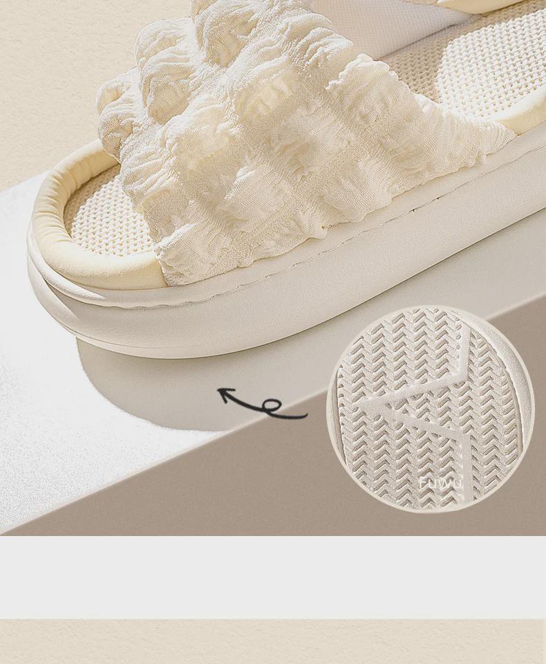 Xiaohongshu's Women's Indoor Linen Slippers: Soft, Silent, EVA Thick-Soled, Perfect for Spring and Autumn.
