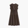 EICHITOO Women's Summer V-Neck Pleated Sleeveless A-Line Dress
