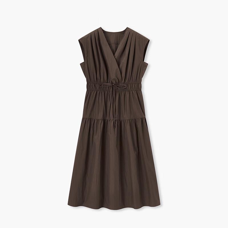 EICHITOO Women's Summer V-Neck Pleated Sleeveless A-Line Dress