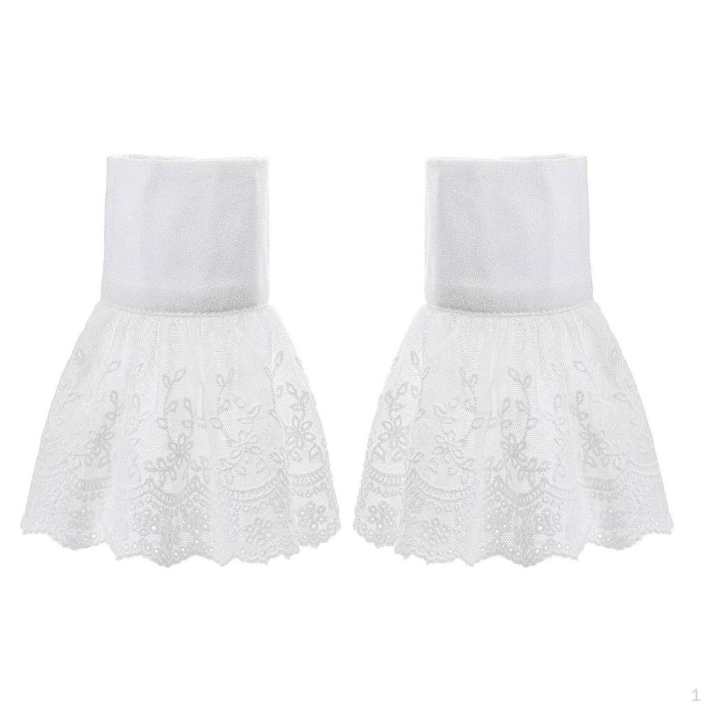 Retro Lace Sleeve Cuff Vintage Style Arm Decorative Trim Ruffle Wrist Cuffs for Women,