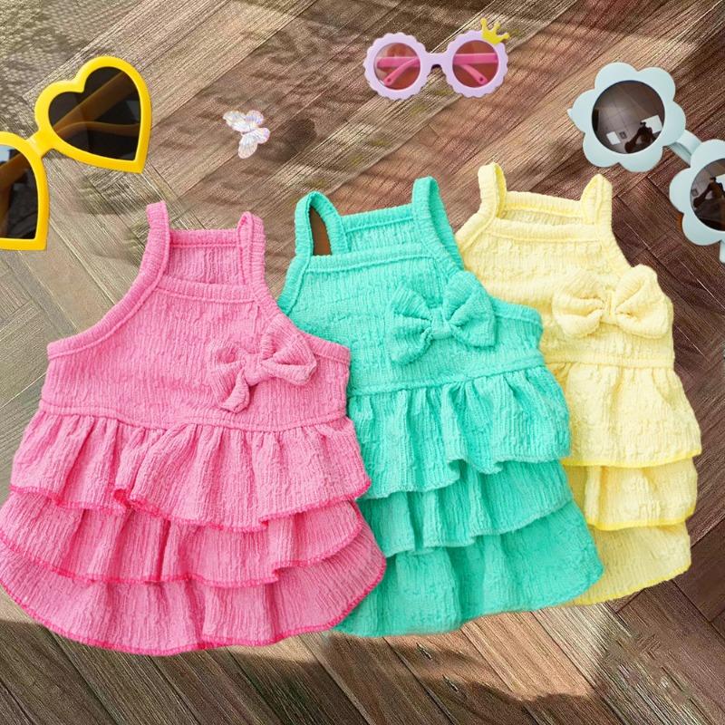 New Spring and Summer Pet Dog Princess Dress Thin Bichon Frise Small Dog Clothing Cat Clothes Cat