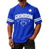 Men's Casual V-Neck Short Sleeve T-Shirt with Baseball Print Sports Top for Gym and Everyday Wear