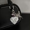 Butterfly Locket Bag Charm Photo Locket Silver Rhinestone Purse Accessories Pink Crystal Set Bag Charm
