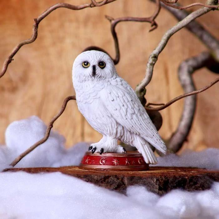 Figurine Hibou Familier du Sorcier - Nemesis Now - 10cm - Rouge - Blanc - Décoration Intérieure
