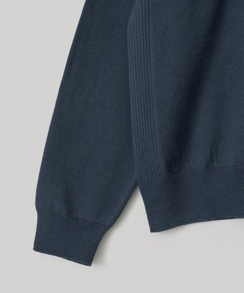 ANOTHER OFFICE WOMEN W. Whole Garment Crew-Neck Knit (Indigo Blue)