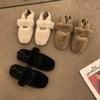 Mode Winter Pelz Ballerinas Damen Warme Plüsch Mary Janes Freizeitschuhe Outdoor Schuhe mit runder Spitze