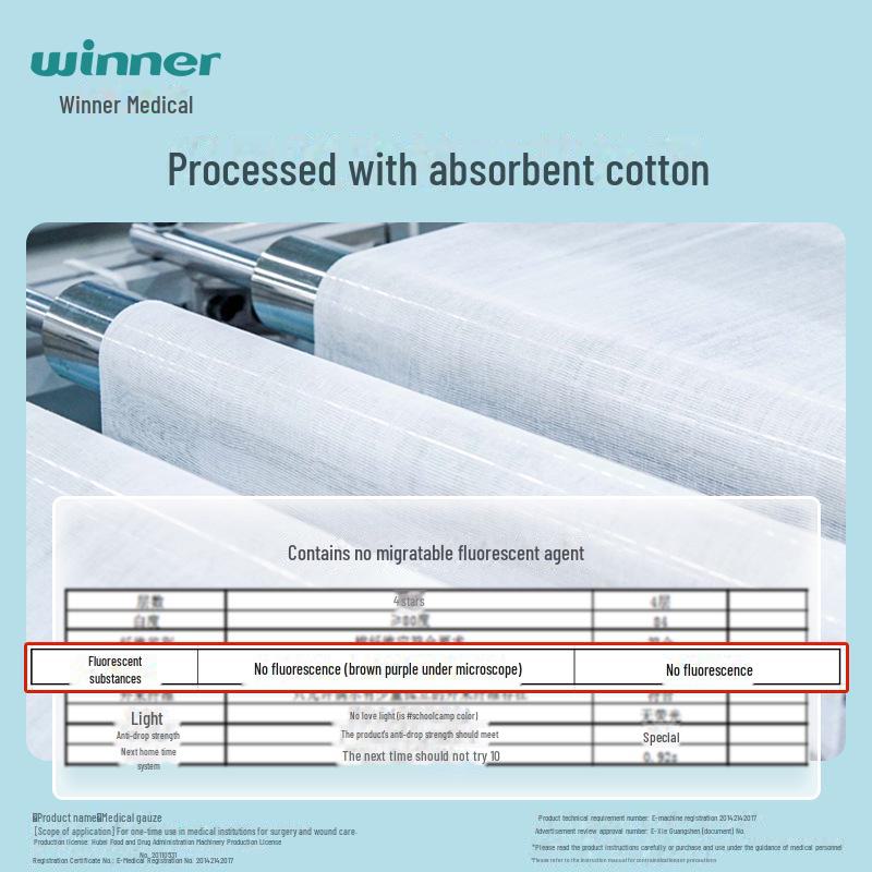 Winner Sterile, nicht faltbare, saugfähige medizinische Gaze zur Wundpflege – 2 Stück/Beutel
