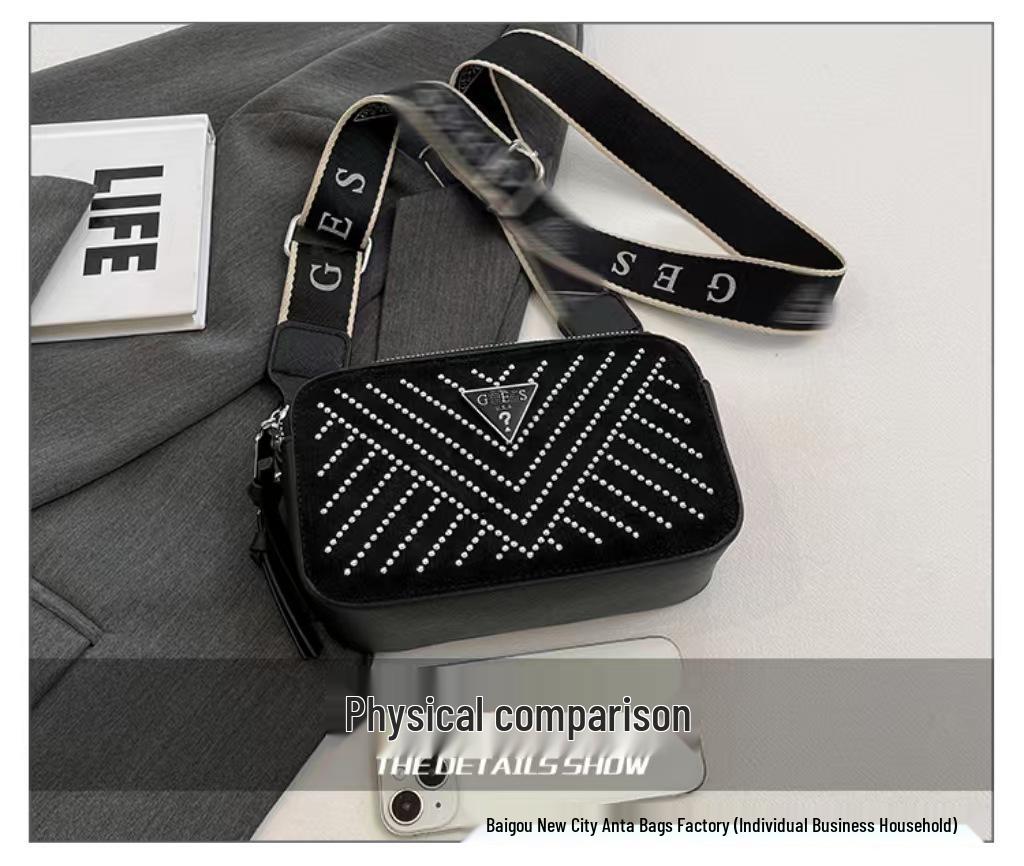 Chao Torba z szerokim paskiem z dżetami: Damska codzienna modna torba na ramię i crossbody