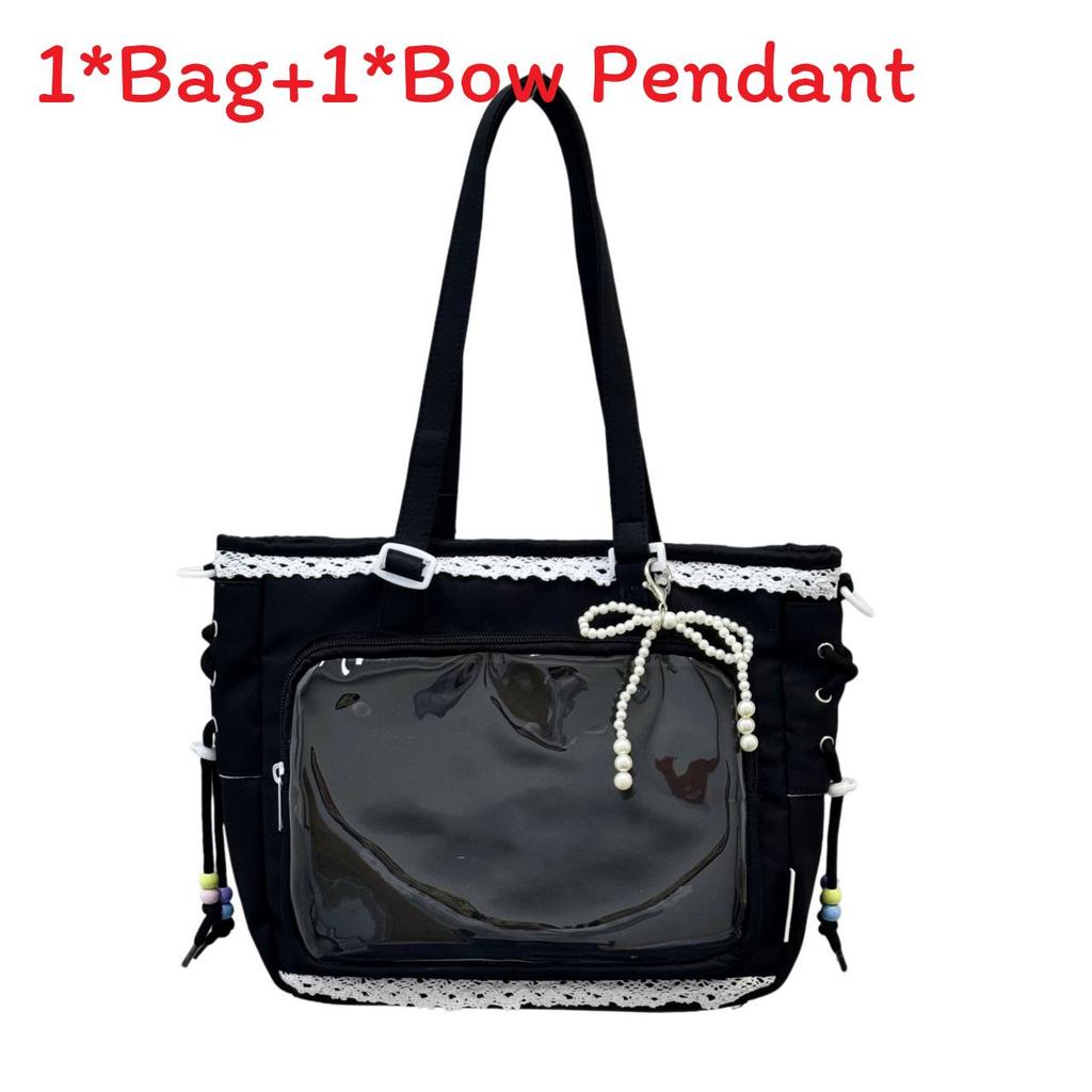 Japanese Transparent Tote Bag With Pvc Material For Casual Daily Use And School Commute Women