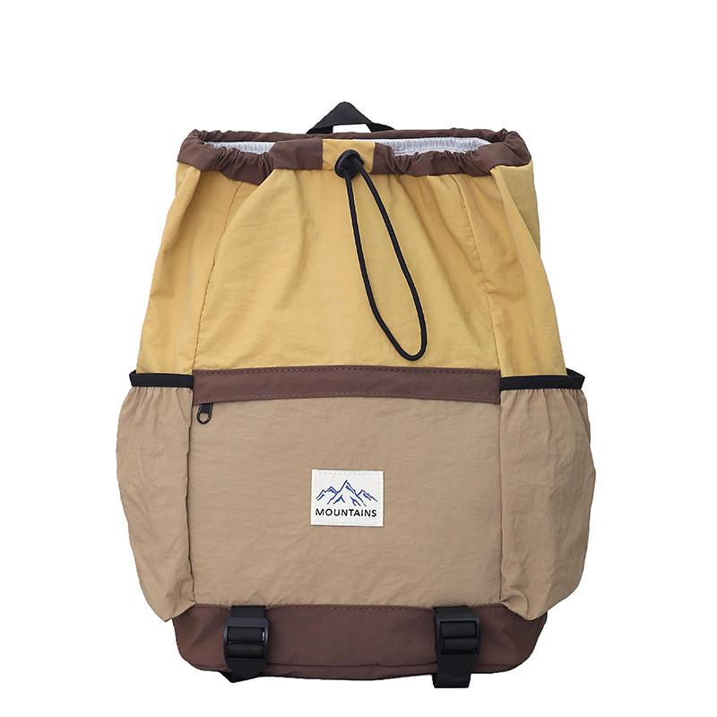 Nylon Drawstring Backpack For Kids With Casual Style And Curved Shoulder Straps For School Use