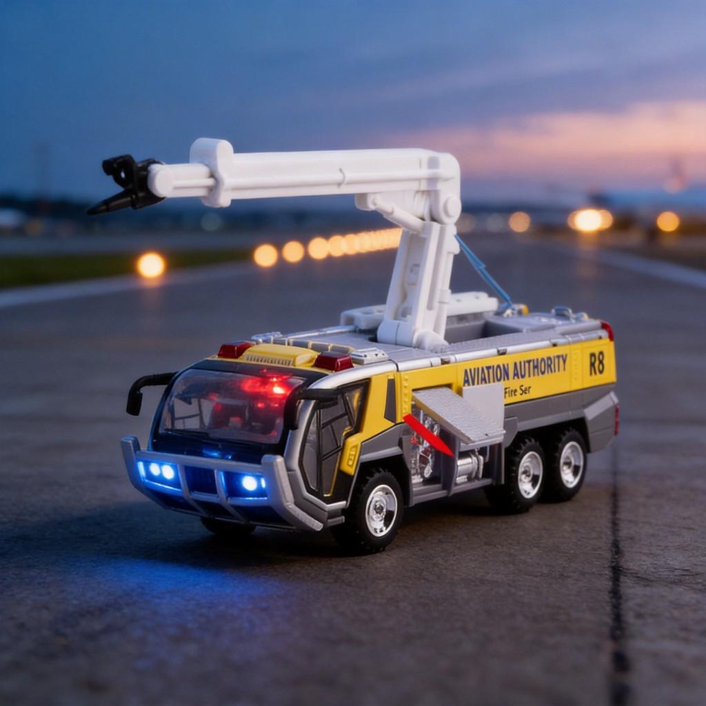 

Alloy Fire Truck Model For Kids With Flashing Lights And Force Control жёлтый