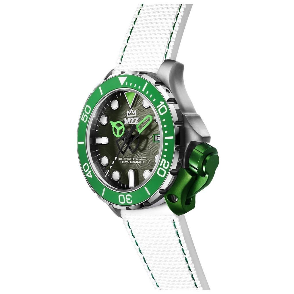 M2Z Diver 200 Saphirglas Weißes Armband Graues Zifferblatt Automatik 200-001 200M Herrenuhr