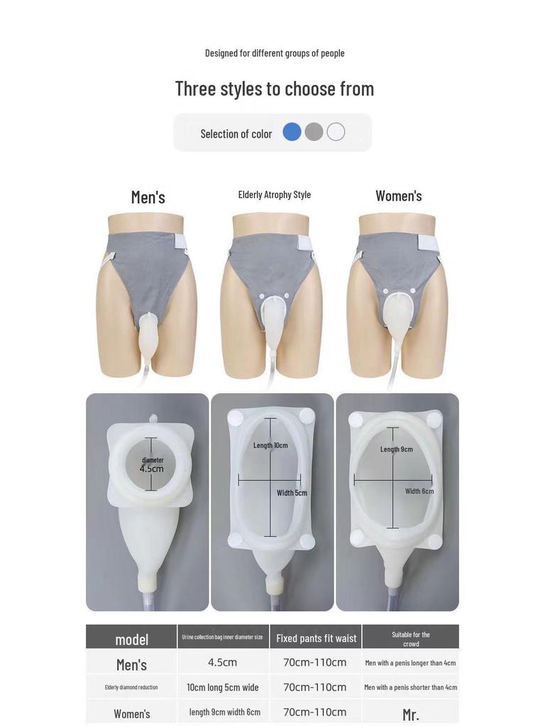 Silicone Urine Collector for Men and Women - Bedridden and Elderly Incontinence Urinal Bag