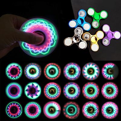 Led Fidget Spinner Rainbow Glowing Hand Spinner Edc Focus Stress Relief Toy Anxiety Relief Fingertip Gyro Toy For For Kids Adult