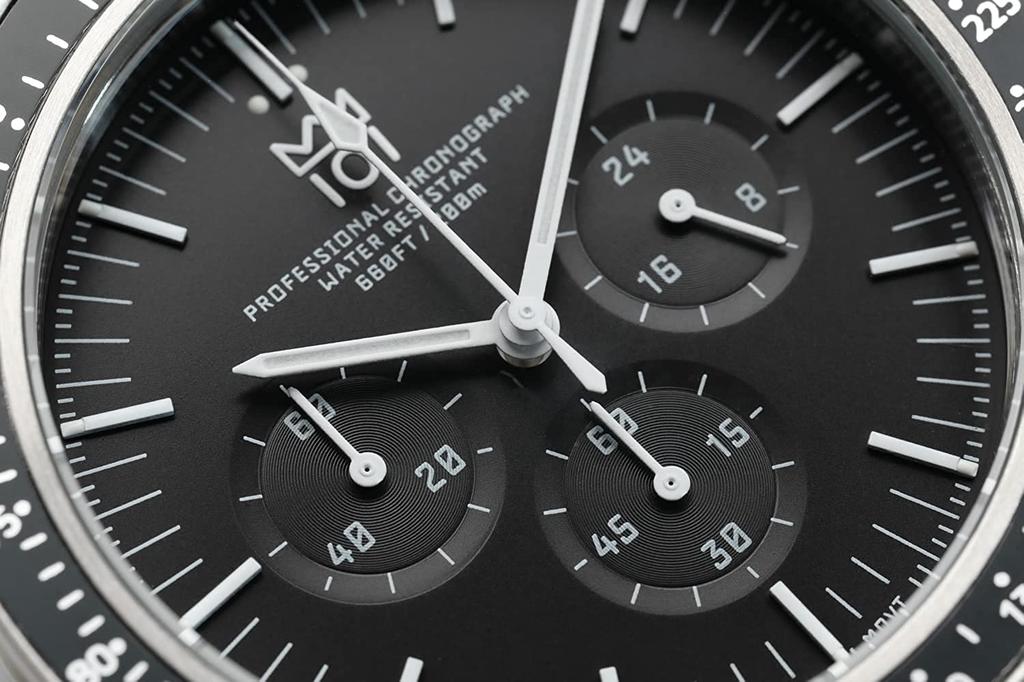 HYAKUICHI 101 Diver's Chronograph Watch, Men's, 20 ATM Water Resistant, No Date, Quartz Movement, Black