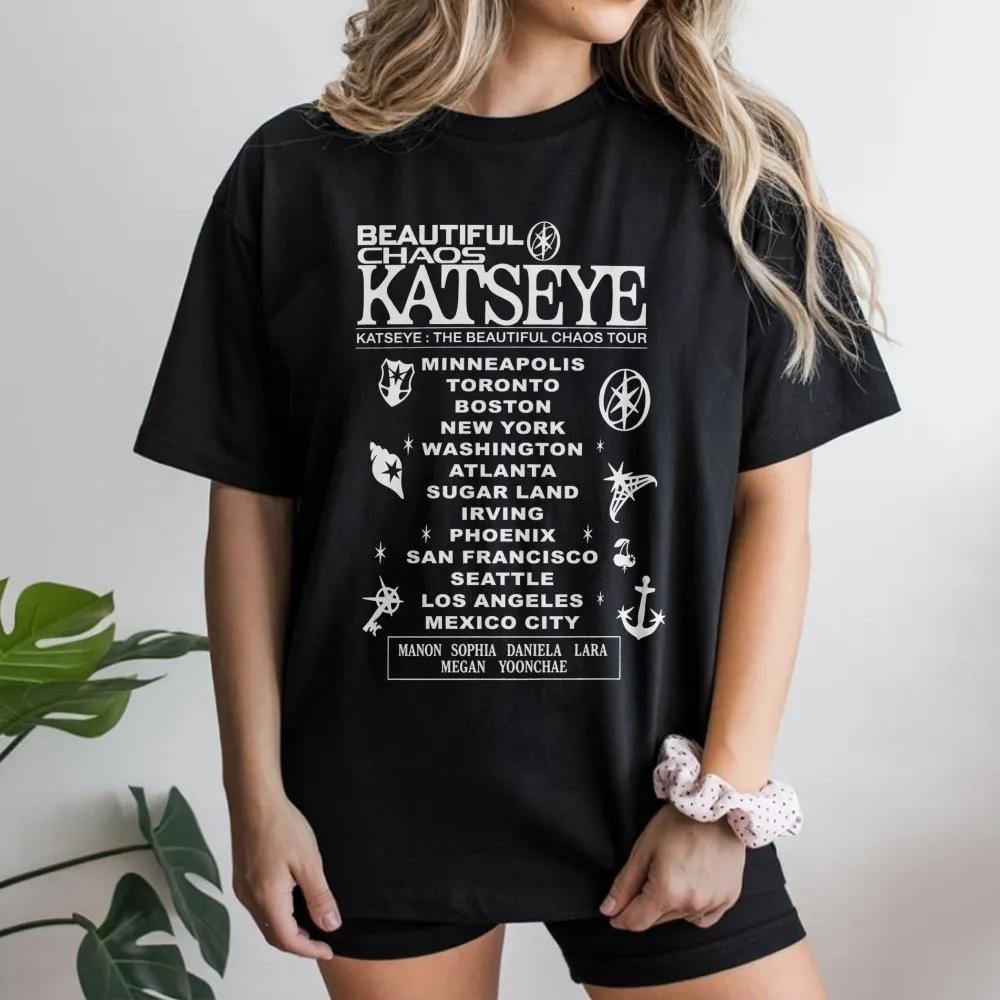 Katseye Music Festival Sahara KPop New Unisex T Shirt Unisex Cotton Short Sleeve Yk Oversized Tee Popular Tops For Fans