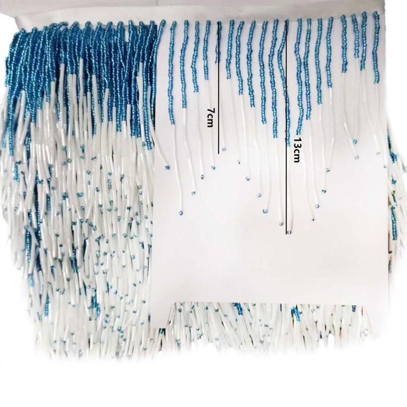 45cm Verschlüsselt Manuell Nagel Perlen Quaste Spitze Mehrfarbig Anhänger Perlenbesatz Fransen DIY Bühnenkleidung Heimvorhang Dekorativ