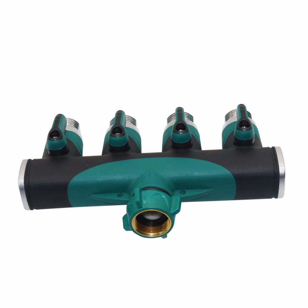 1 pièce Connecteur d'arrosage de jardin à 4 voies Adaptateur Diviseur en alliage de zinc Convient pour Robinet d'extérieur Systèmes d'arrosage goutte à goutte Aspersions 3/4 pouce