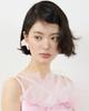 Lovuee Frost Rose Earrings Pink Wide Ribbon
