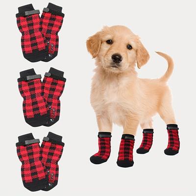 4PCS Pet Dog Socks with Non-Slip Design, Indoor and Outdoor Paw Protectors