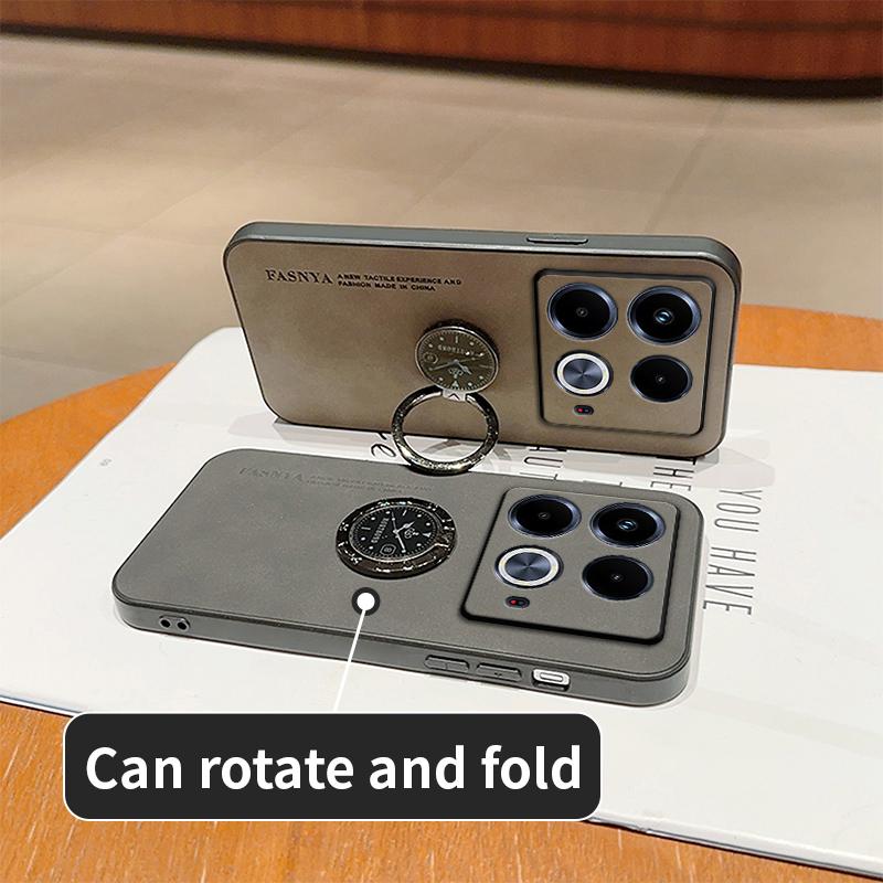 For Infinix Note 40 Pro Case Car Magnetic Ring Holder Phone Case For Infinix Note 40 40Pro Camera Shockproof Leather Back Cover