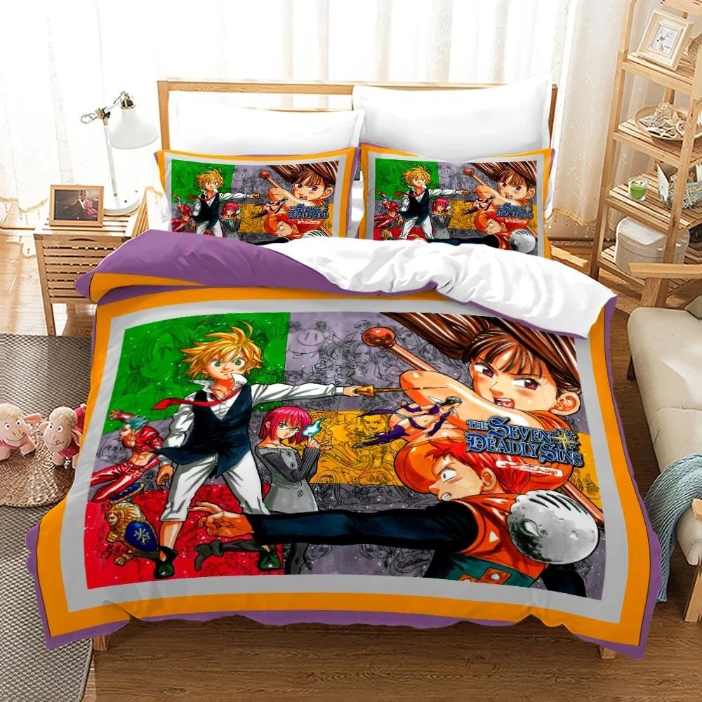 Anime Seven Deadly Sins Bedding Set Boys Girls Twin Queen Size Duvet Cover Pillowcase Bed Kids Adult Fashion Home Textileextile