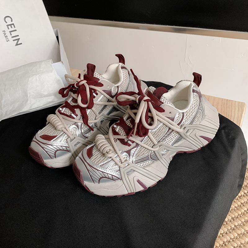 

Виноградная Мама Женские сетчатые кроссовки с двойными шнурками для увеличения роста 39