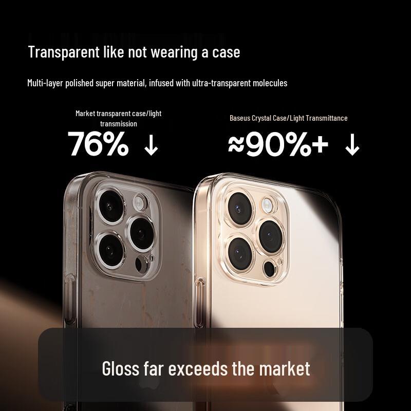 Baseus Crystal Series Phone Case with Touch Camera Button for iPhone 16 Series
