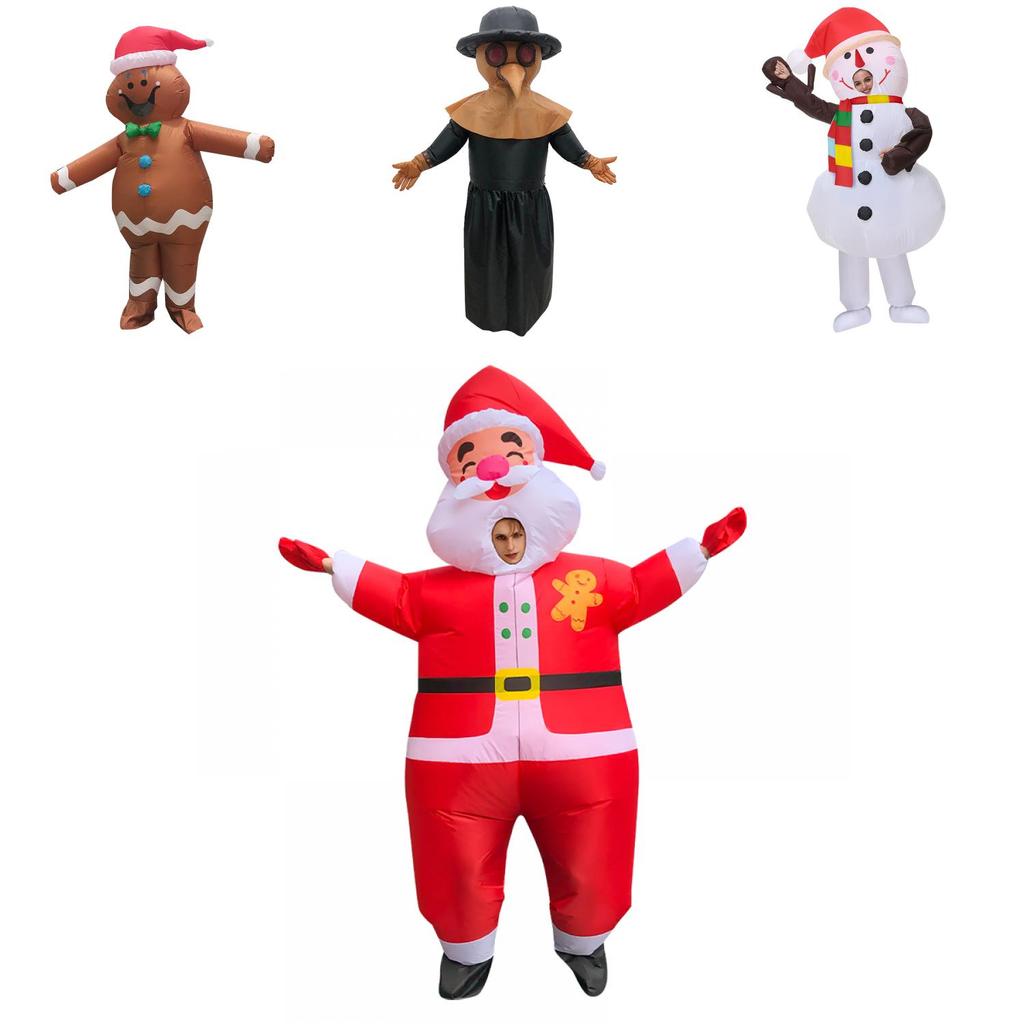 Adult Inflatable Santa Snowman Gingerbread Man Costume For Cosplay And Halloween Parties