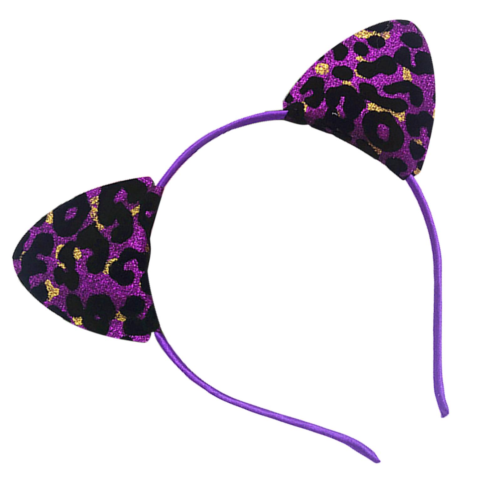 

Повязка на голову с кошачьими ушками и леопардовым узором для женщин и девочек, обруч для волос, музыкальный фестиваль, праздничная вечеринка, сбор