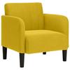 Armchair with Armrests Yellow 54 Cm Velvet