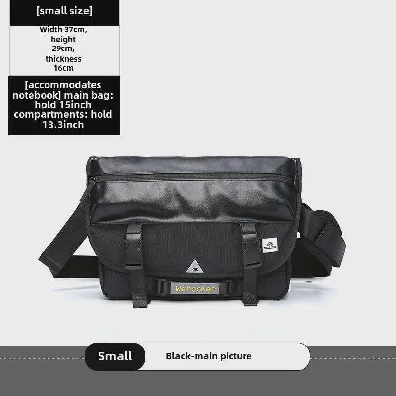 Unisex All-Black Messenger Bag: Versatile, Trendy, Original Brand Shoulder Bag for Men and Women.