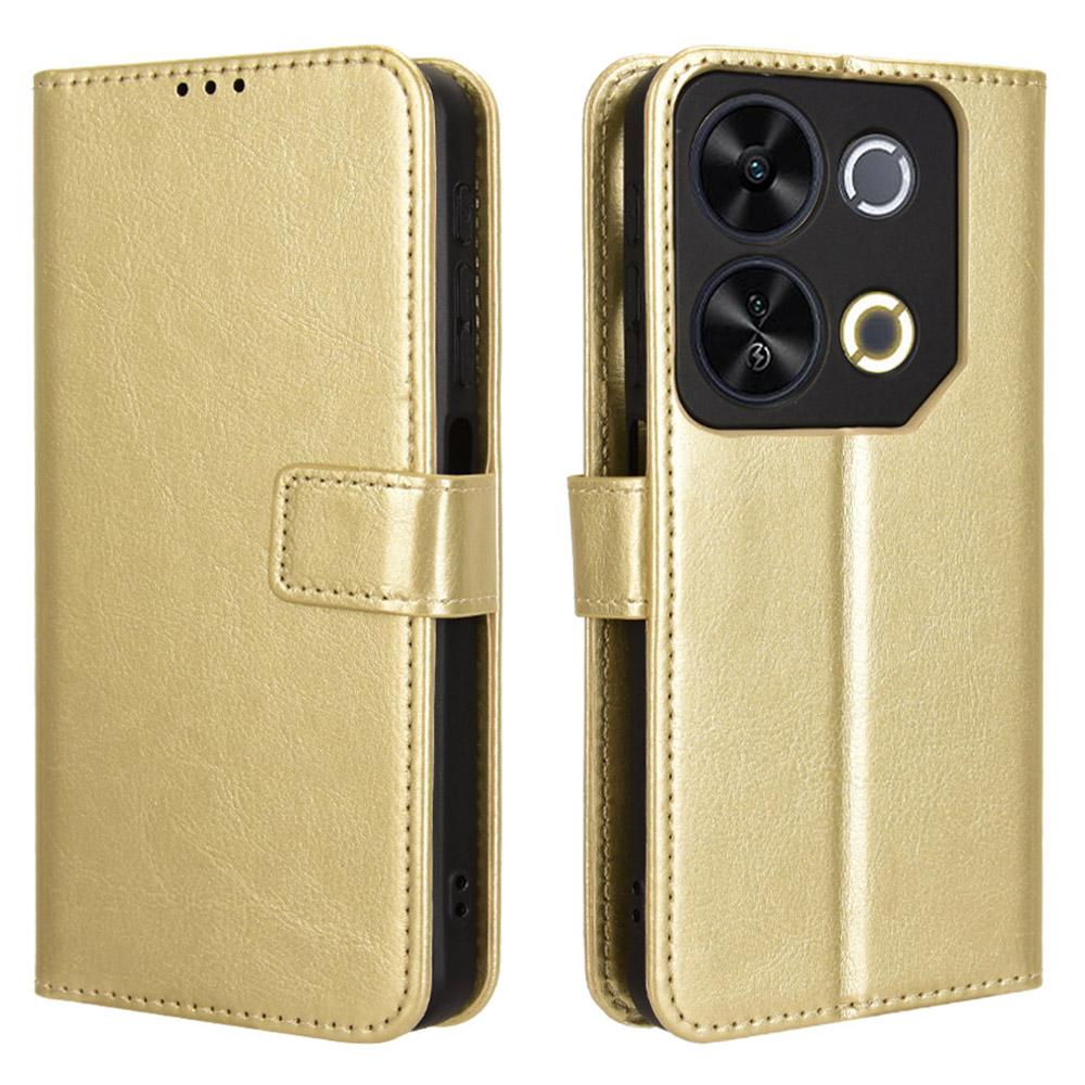 For itel P65 P671L Case Crazy Horse Texture PU Leather Phone Wallet Cover