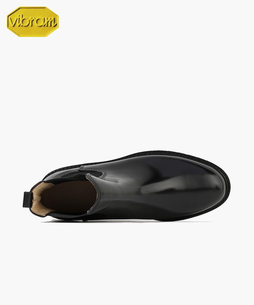 Firenze Atelier [Vibram] Standard Commando Sole Glossy Cowhide Chelsea Boots 9704-B [Black Box]