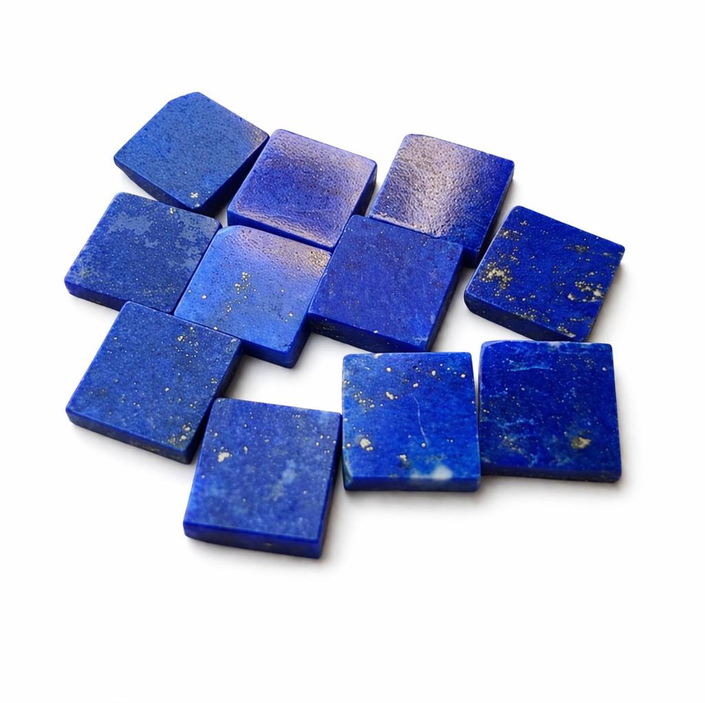 AAA Lapis Lazuli Square Cabochon Gemstone Calibrated Flat Back Loose Stone Natural Blue Lapis Jewelry Making Supply Cabochon
