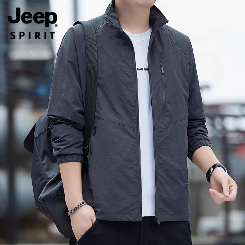 JEEP SPIRIT Men's Stand Collar Casual Workwear Jacket