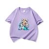 Kids Cotton T Shirt Princess Girl With Blue Unicorn Print Crew Neck Short Sleeve Tee Casual Boys Girls Summer Tops
