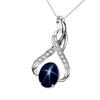 Blue Star Sapphire Necklace – 925 Sterling Silver Infinity Pendant – Handmade Jewelry – Gift for Her - Six Ray Star Sapphire Gemstone
